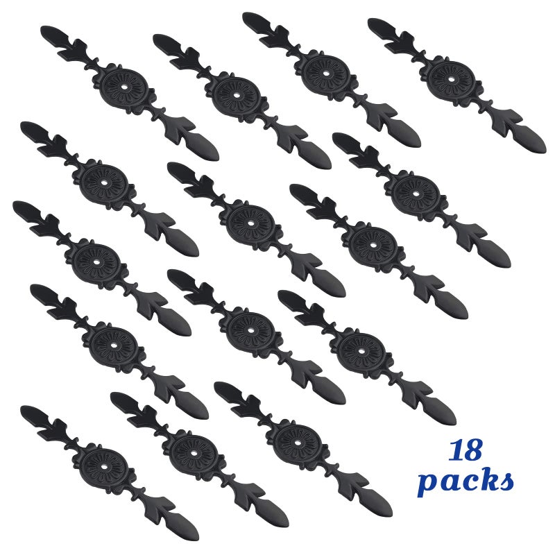 YMAISS Cabinet Handle Backplates  18pcs Zinc Alloy Drawer knobs Back Plate Retro Style Single Hole Door Handle Backplate for Cabinets and Drawers knobs(Matte Black L: 120mm) - Image 3